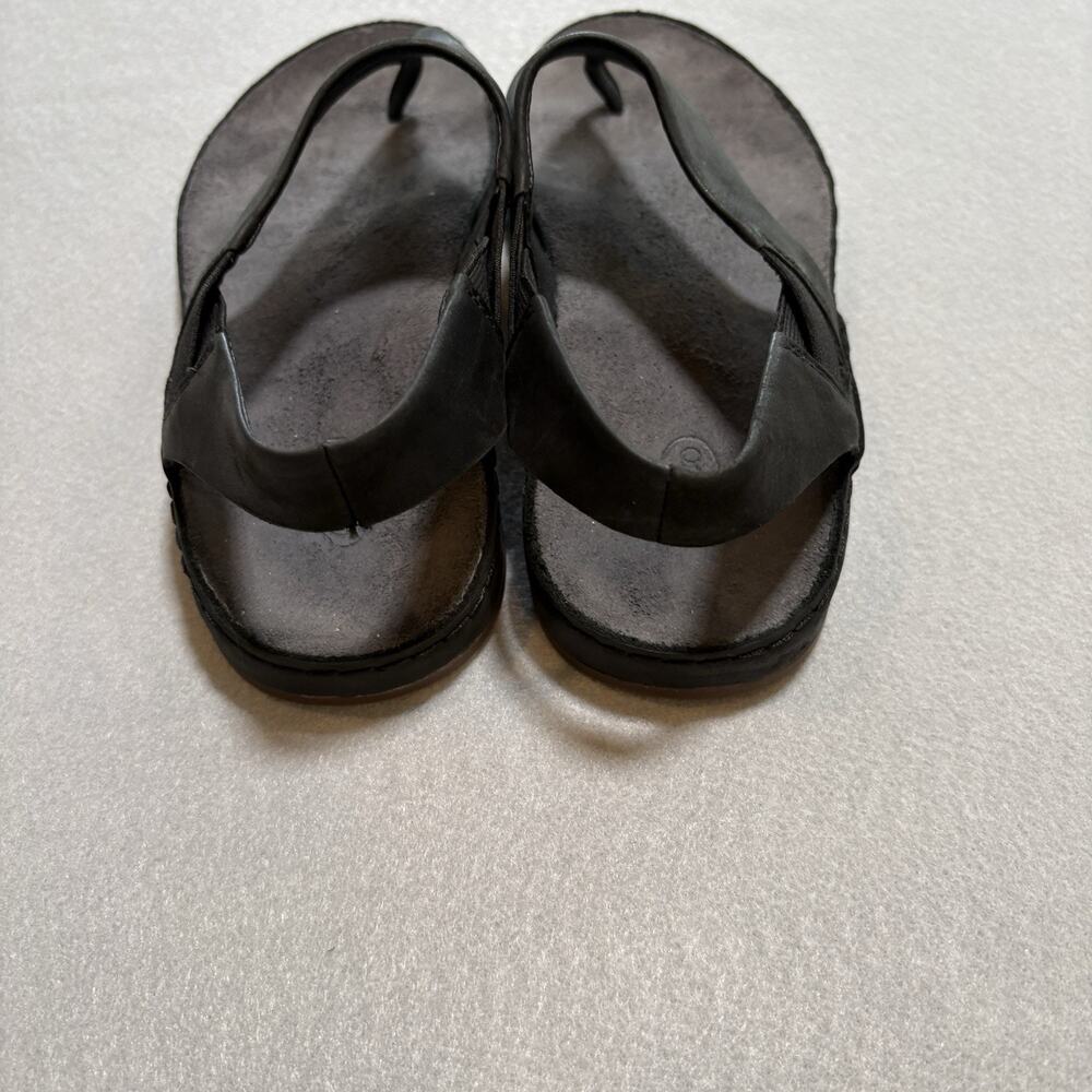 Chaco Wayfarer Black Leather Sandals Womens 8 Thong Slingback LUVSEAT Comfort - Picture 4 of 7